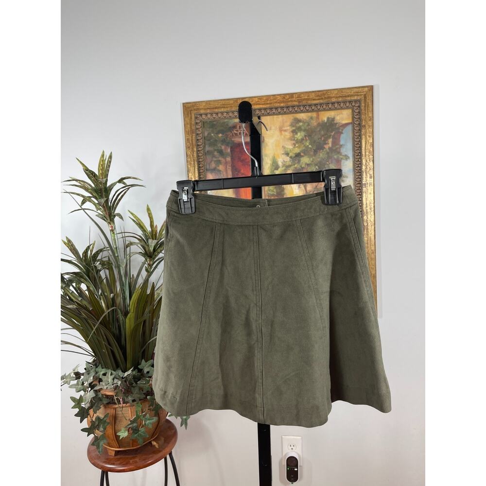 Abercrombie & Fitch Mini Skirt Womens 2 Olive Snap Front Party Eclectic Festival